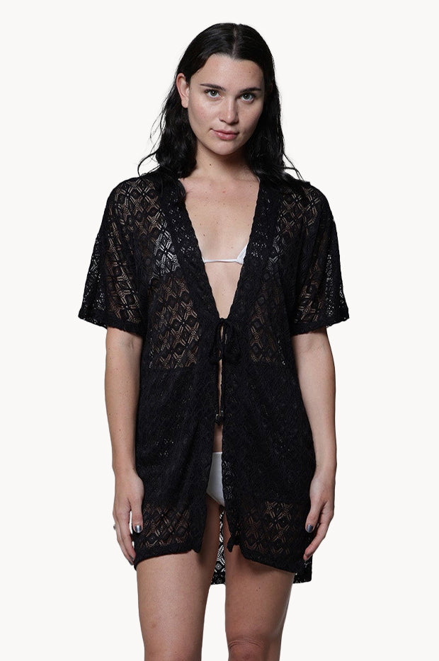 Diamante Open Front Kimono