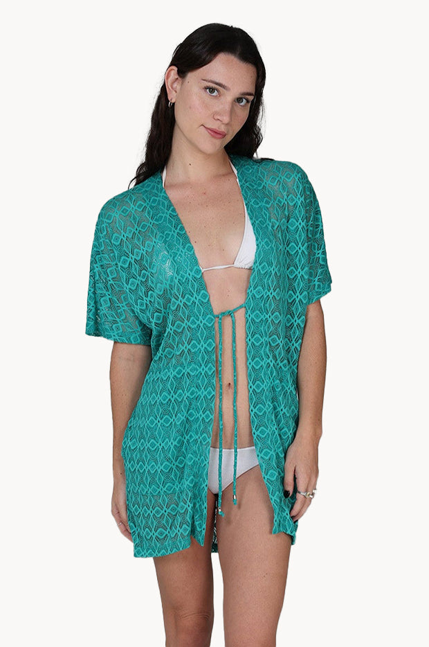 Diamante Open Front Kimono