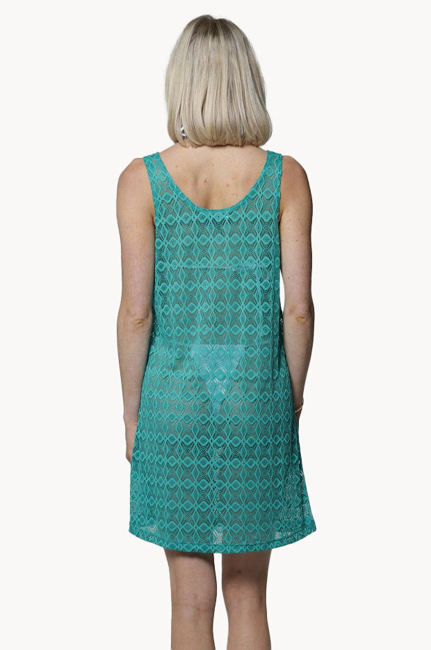 J.Valdi - Diamante Scoop Neck Tank Dress - Size M - Emerald - Swimwear Galore J.Valdi - Diamante Scoop Neck Tank Dress - Size M - Emerald - Swimwear Galore