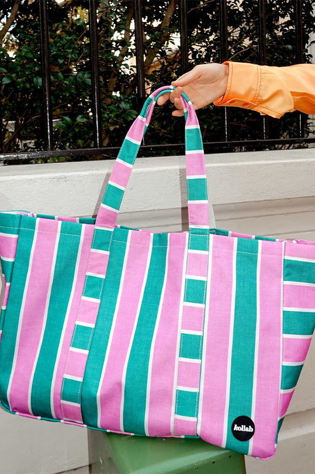 Spring Stripe Carryall Cargo Bag