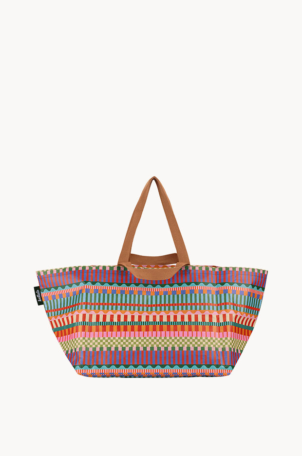 Blocks And Stripe Beach Bag
