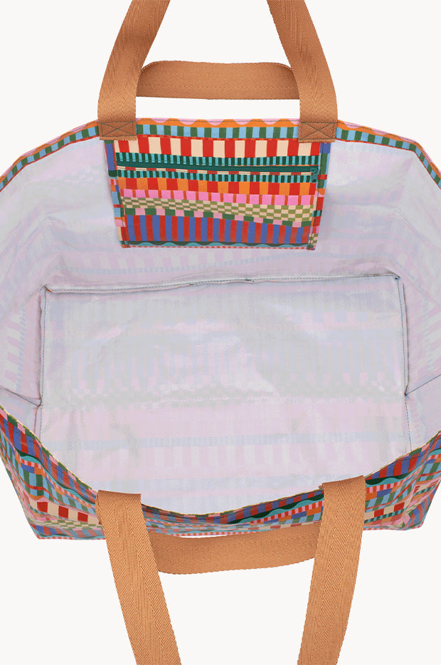 Blocks And Stripe Beach Bag
