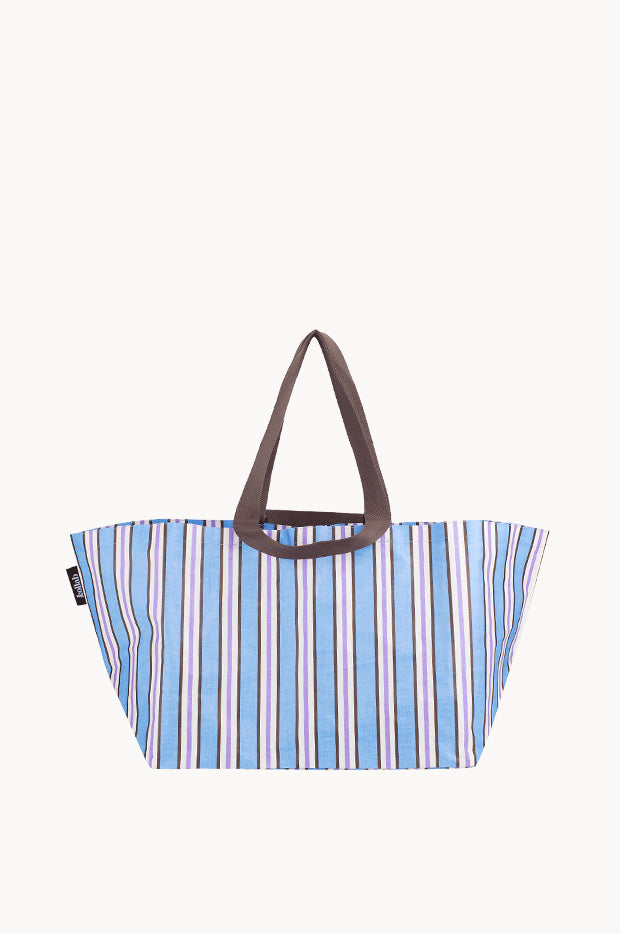 Choc Blue Stripe Beach Bag