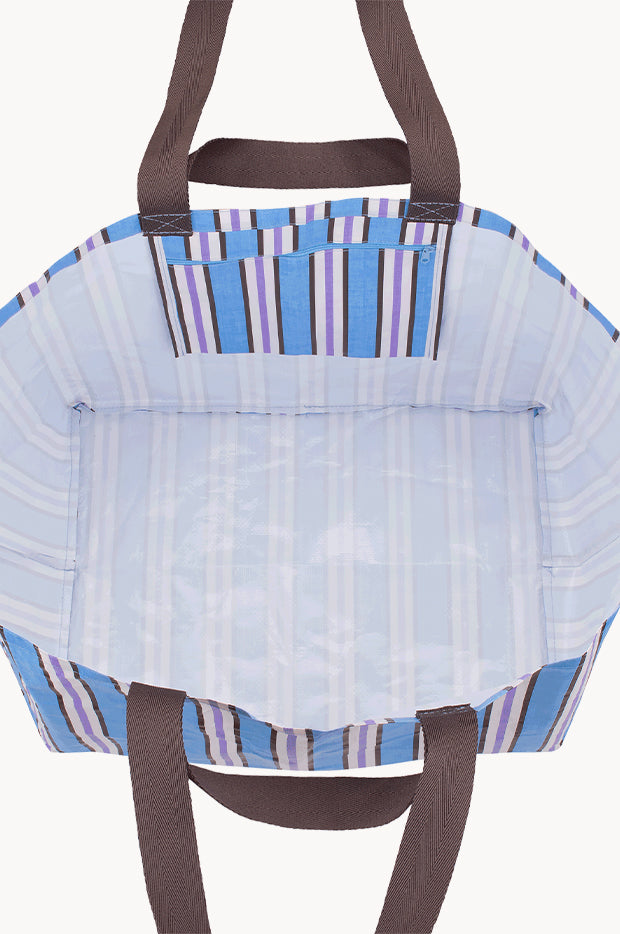 Choc Blue Stripe Beach Bag