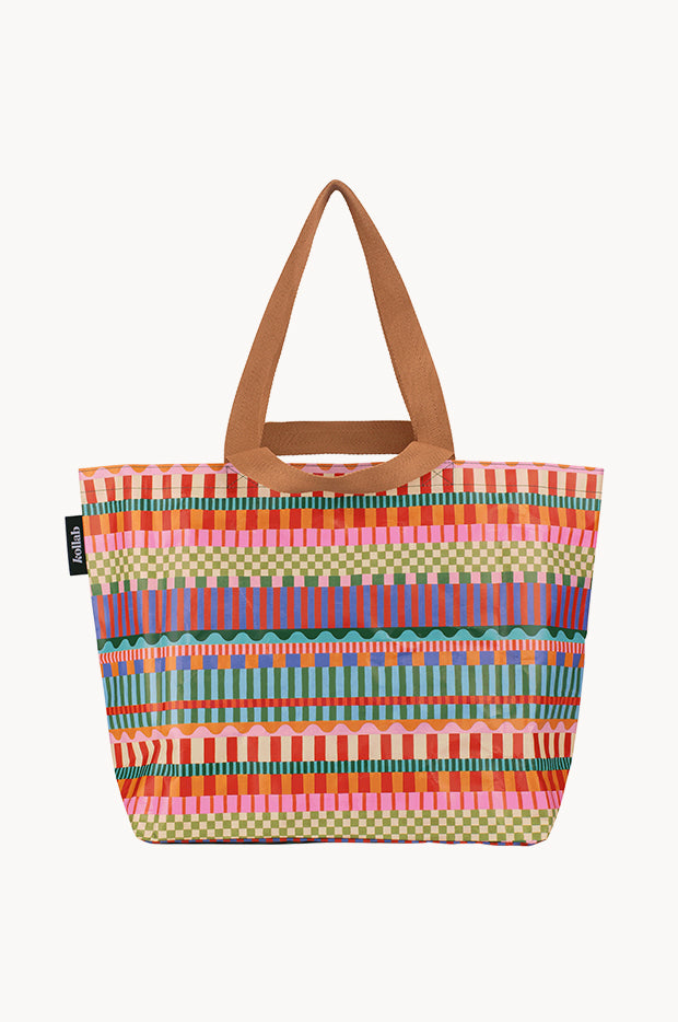 Blocks And Stripe Shopper Tote