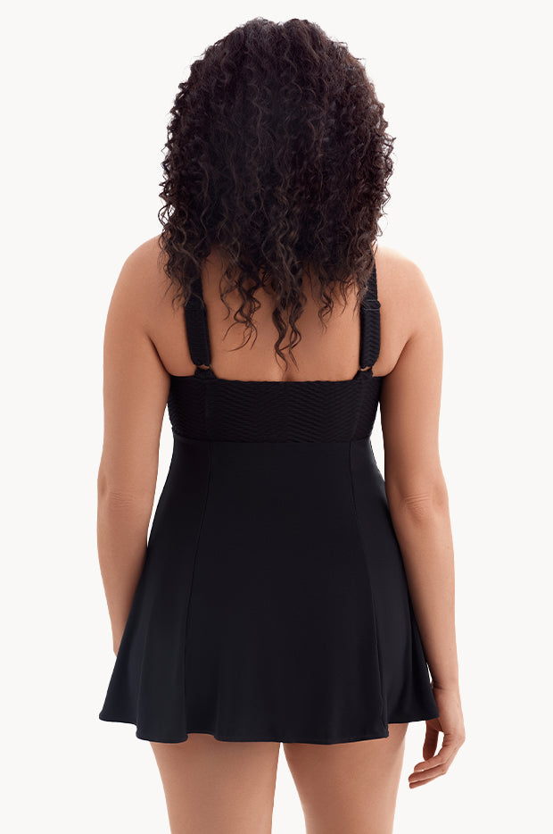 Texture Luxe Plunge Swim Dress