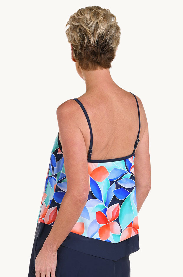 Mosaic Leaves Flutter Tankini Separate