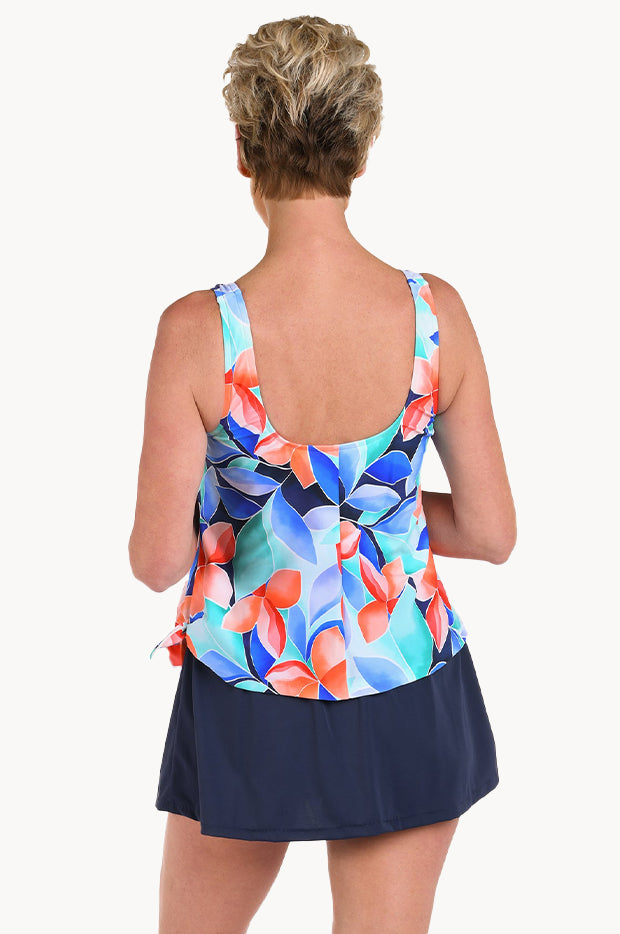 Mosaic Leaves Skirtini Swim Dress