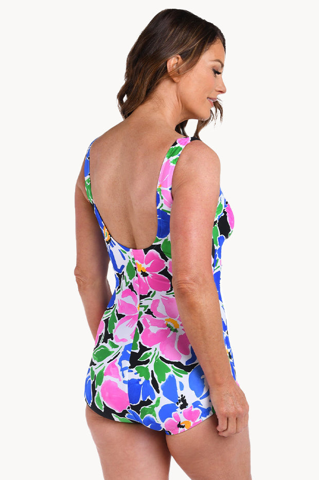 Summer Splash Floral Shirred One Piece