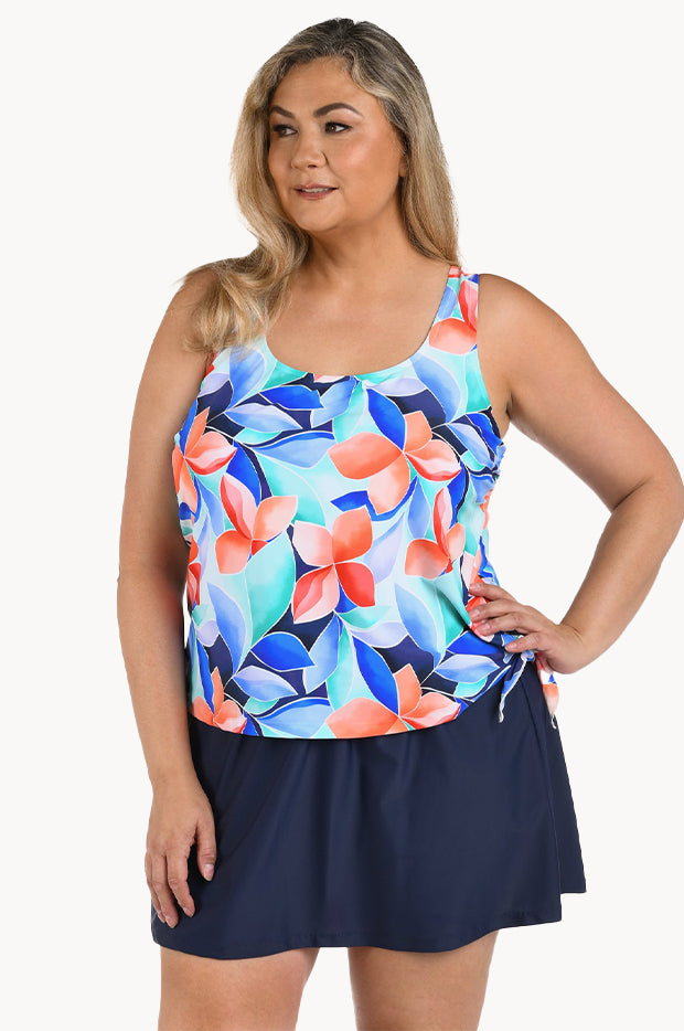 Mosaic Leaves Skirtini Swim Dress +