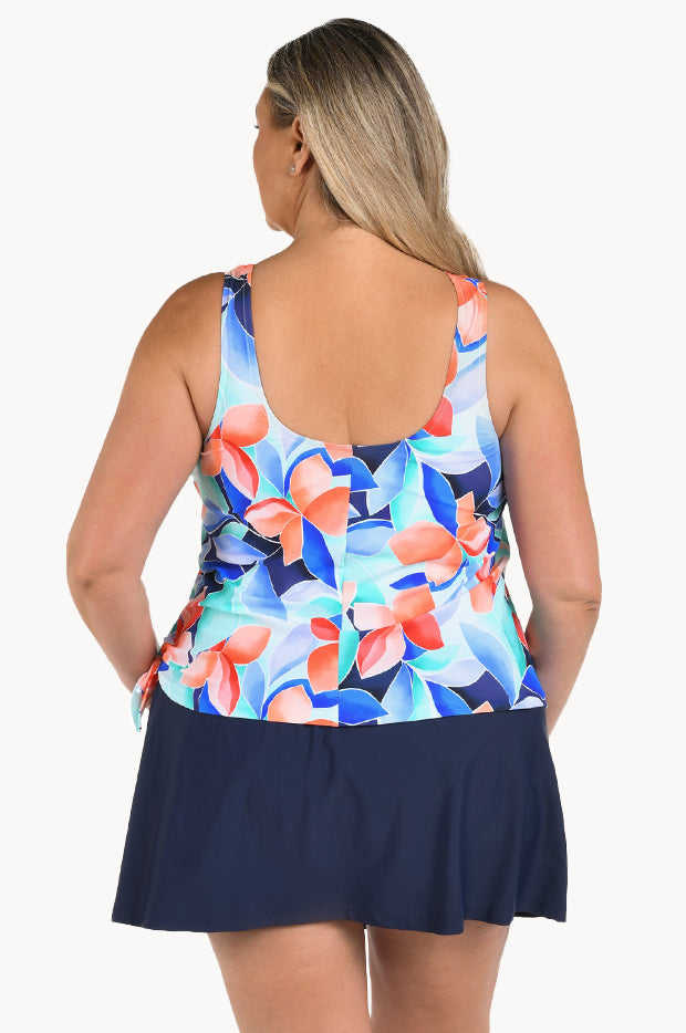 Mosaic Leaves Skirtini Swim Dress +