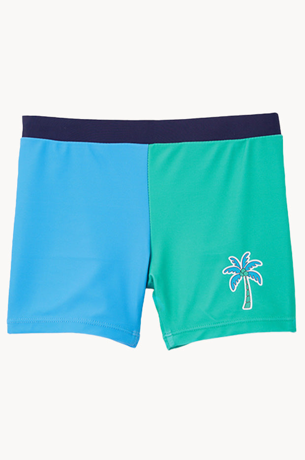 Milky Boys Green Panel Swim Short Green/Blue | Swimwear Galore AU