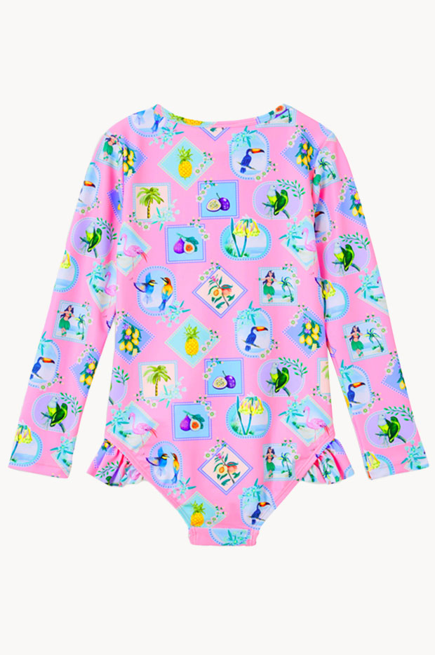 Girls Pink Resort Sunsuit