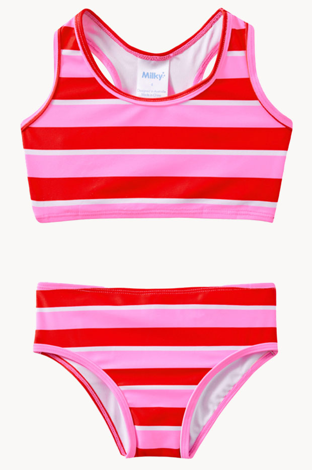 Girls Candy Stripe Crop Set