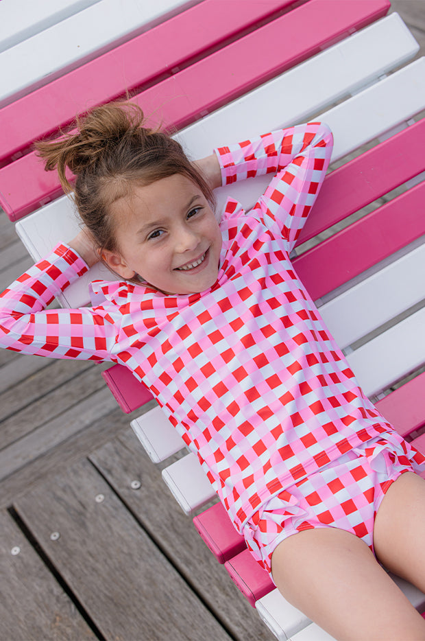 Girls Lollipop Check Suntop