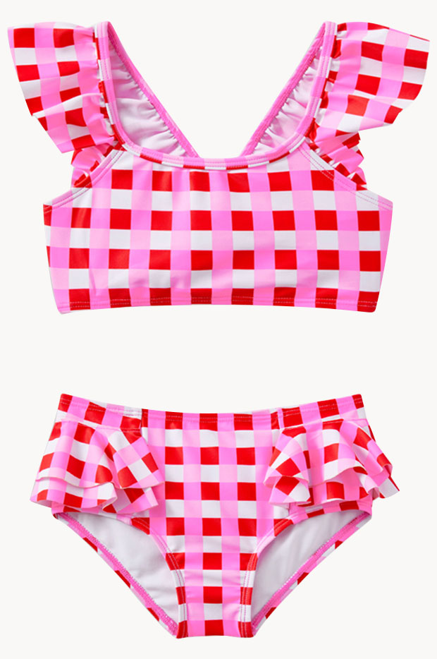 Girls Lollipop Check Crop Set