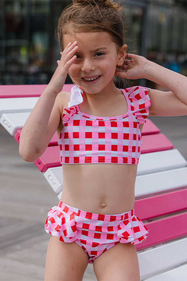 Girls Lollipop Check Crop Set