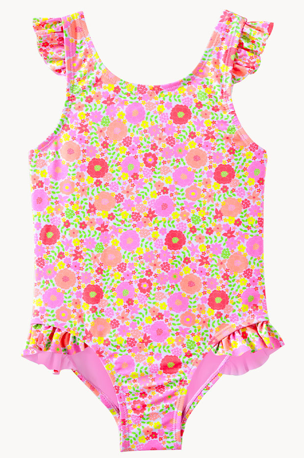 Girls Neon Bloom One Piece