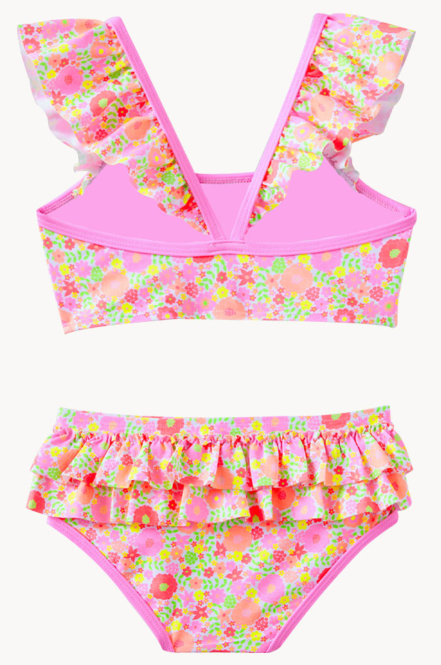 Girls Neon Bloom Crop Set