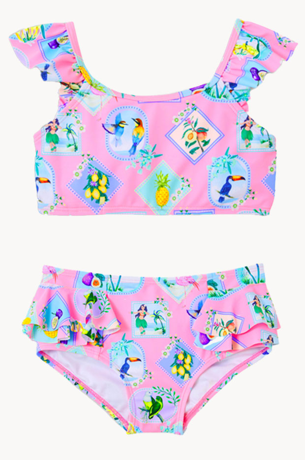 Girls Pink Resort Crop Set