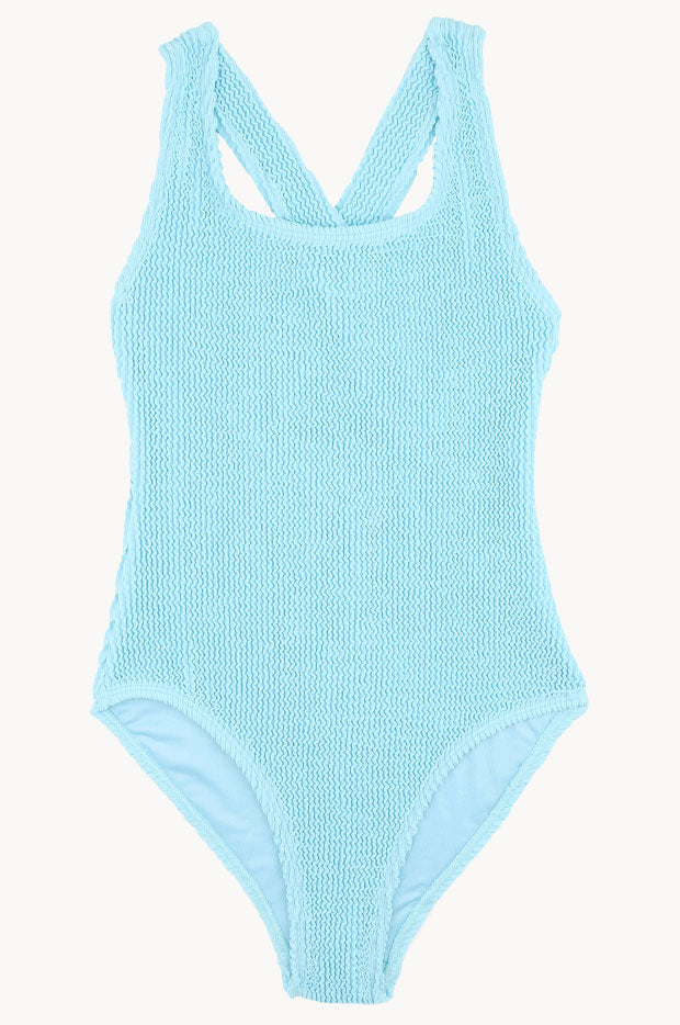 Girls Crinkle Cross Back One Piece