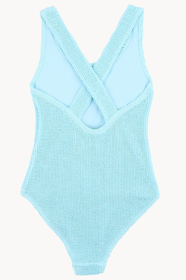 Girls Crinkle Cross Back One Piece
