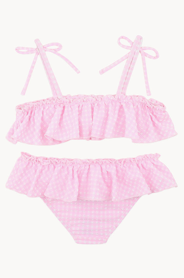 Girls Gingham Frill Crop Set