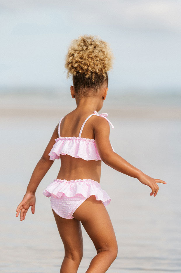 Girls Gingham Frill Crop Set