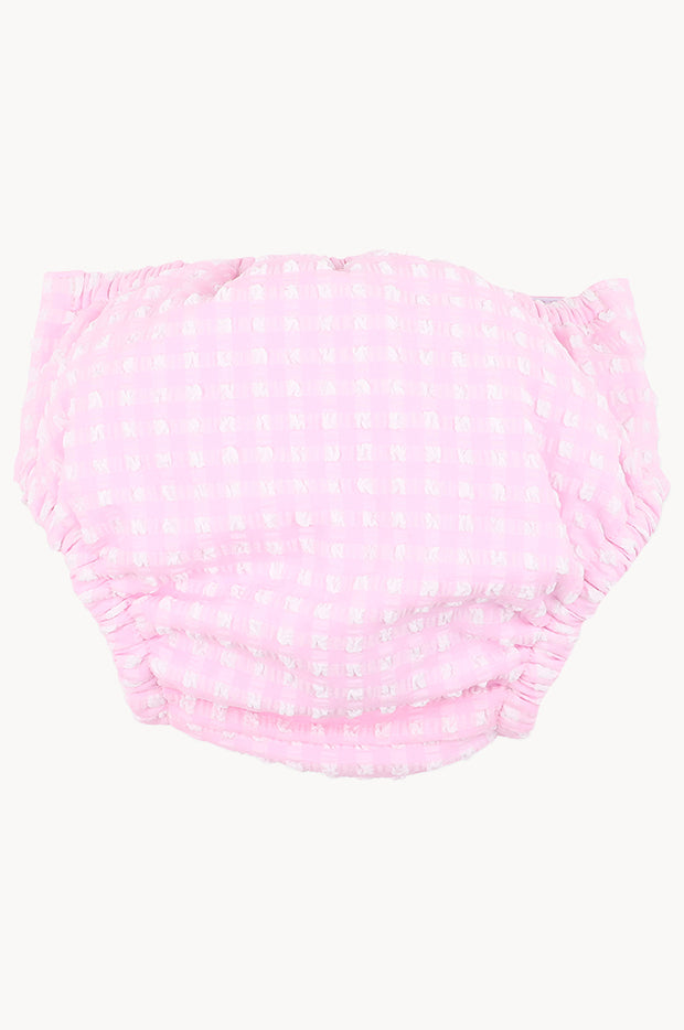Girls Gingham Aqua Nappy