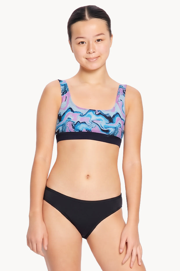 Girls Marble Reversible Crop Set