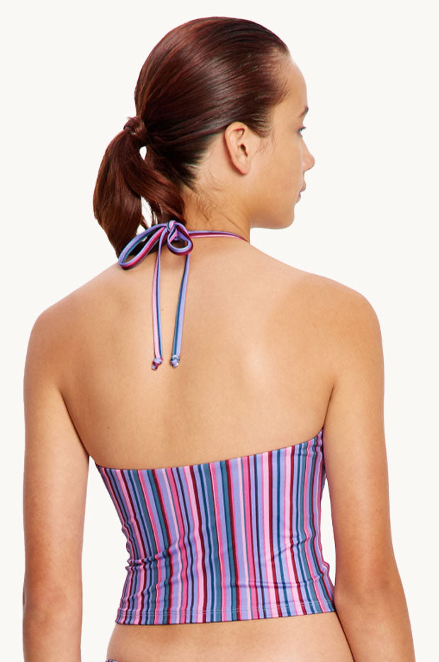 Girls Stripe Halter Tankini Separate