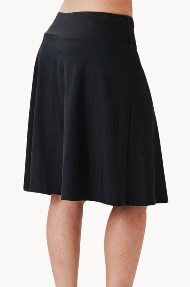 Black Microfibre Swim Skirt