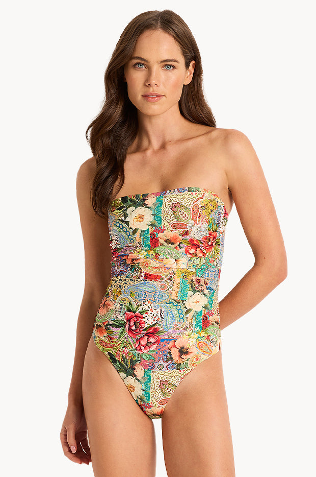 Farrah Ruched Bandeau One Piece