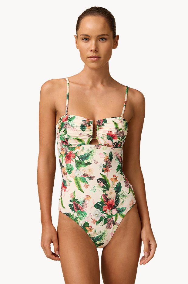 Aurora Ruched U Wire Bandeau One Piece