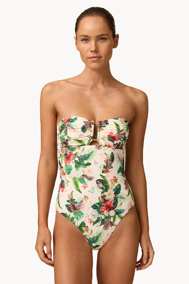Aurora Ruched U Wire Bandeau One Piece