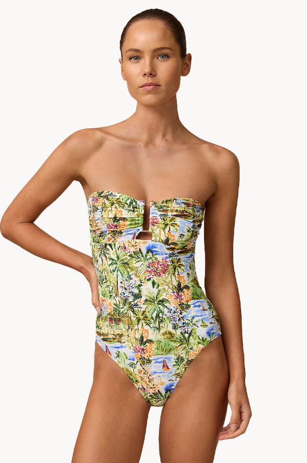 Costa Ruched U Wire Bandeau One Piece