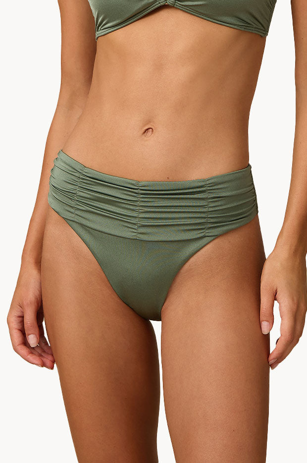 Lustre Mid Rise Ruched Pant