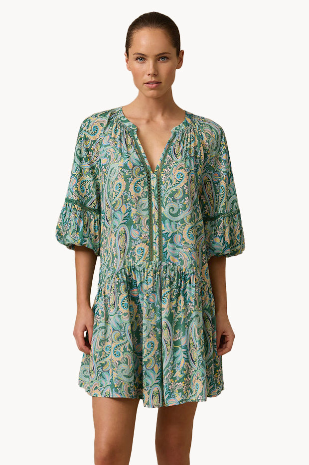 Monte & Lou - Lulu Mini Dress - Size S - Olive - Swimwear Galore Monte & Lou - Lulu Mini Dress - Size S - Olive - Swimwear Galore