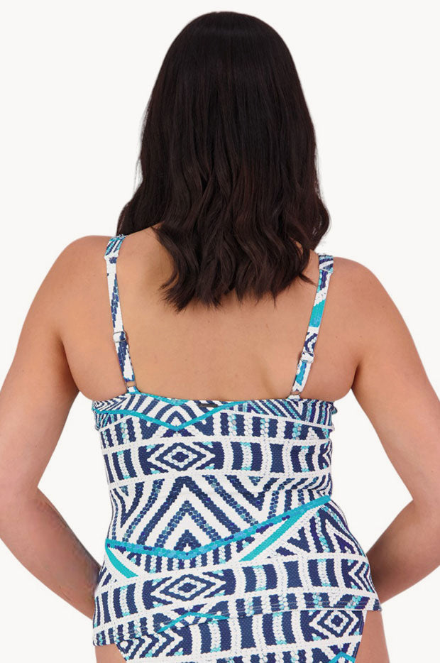 Tribal Geo F/G Cup Tie Front Tankini Separate