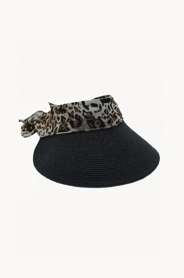 Tia Leopard Scarf Visor