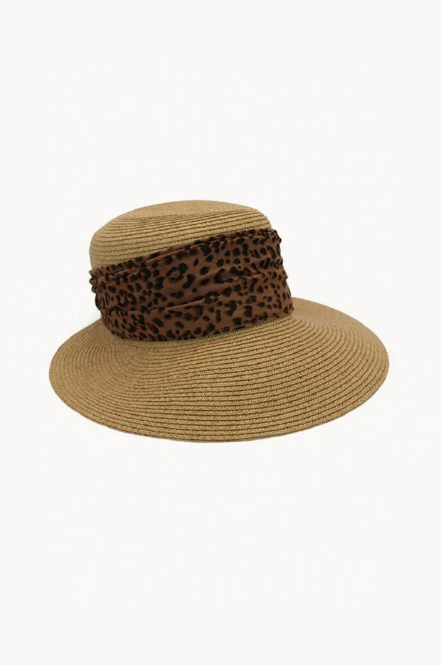 Teyana Animal Scarf Wide Brim Cap