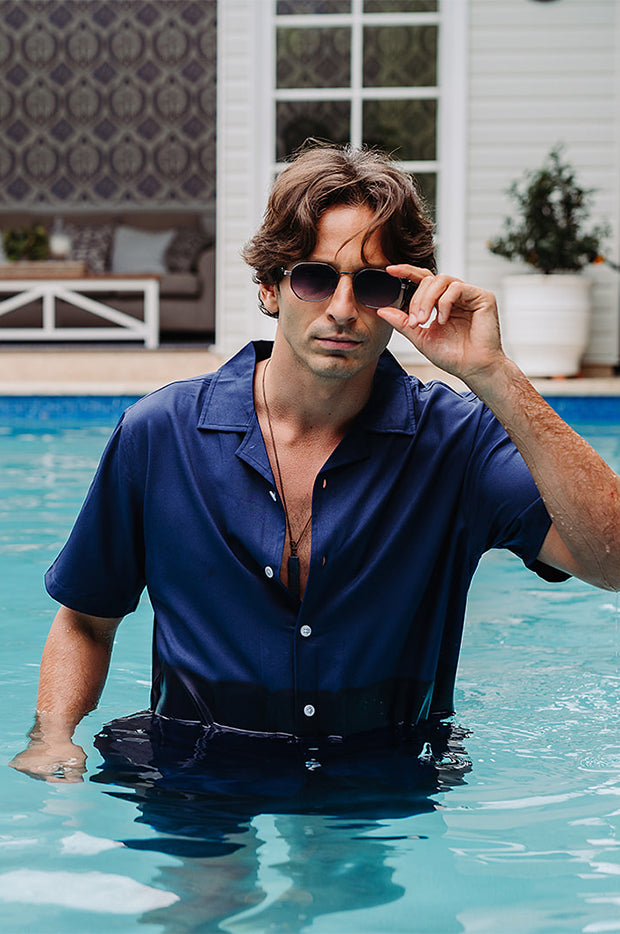 Navy Blue Short Sleeve Nashie