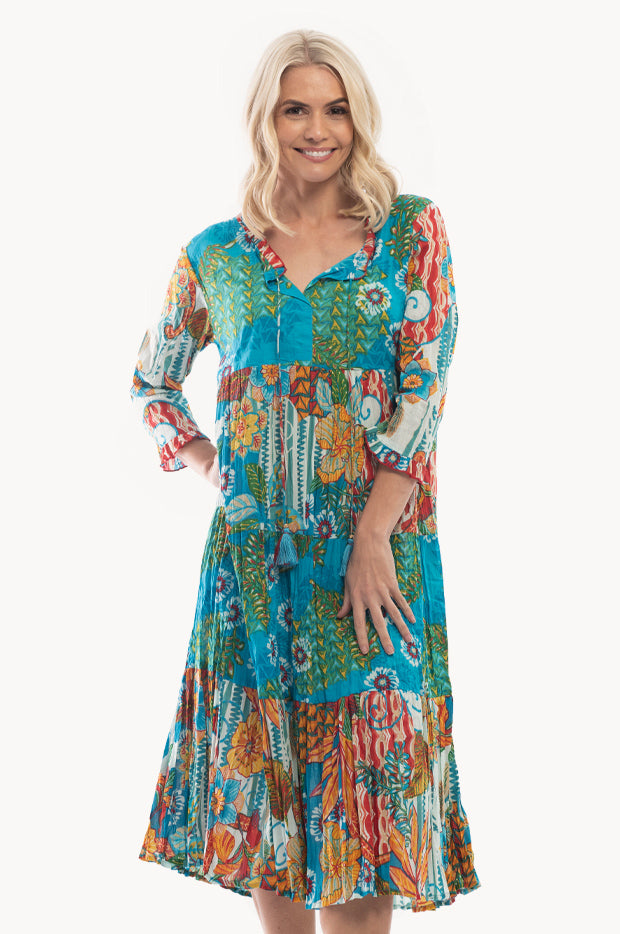 Orientique - Marsaxlokk Boho Maxi Dress - Turquoise | Swimwear Galore US Orientique - Marsaxlokk Boho Maxi Dress - Turquoise | Swimwear Galore US