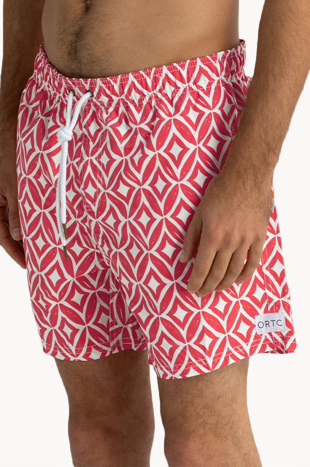 Ortc Clothing Co. - Mens Cable Boardshort - Red | Swimwear Galore US