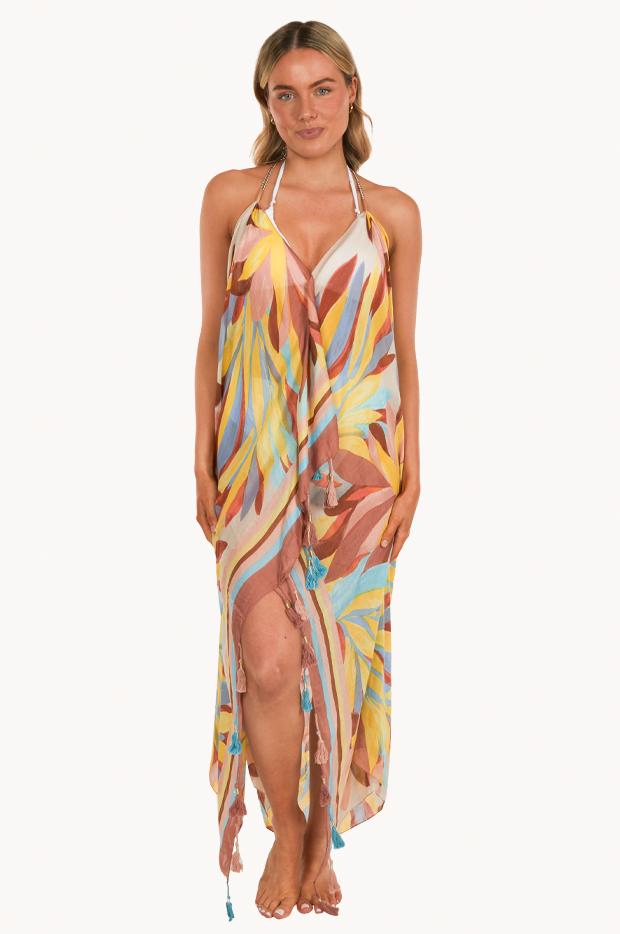 Paradise Found Maxi Halter Dress