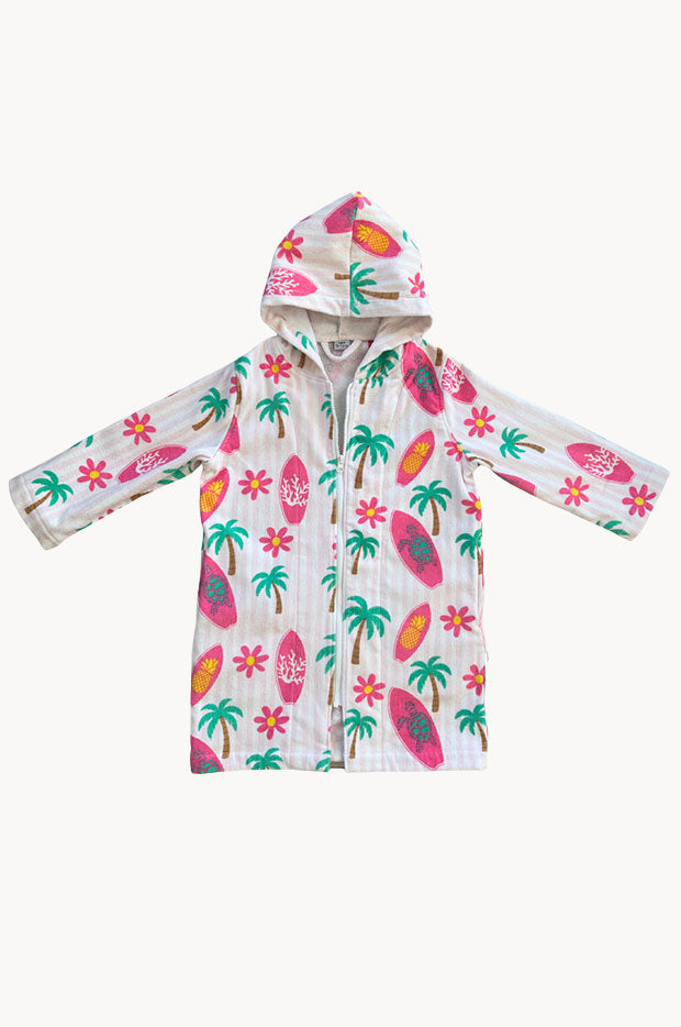 Palm Surf Hooded Towelling Robe S/M