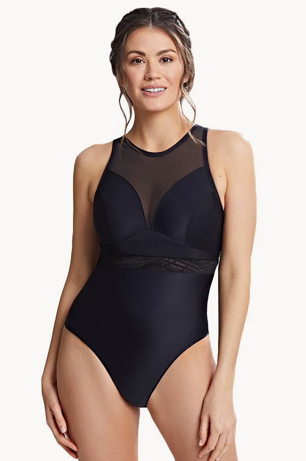 Onyx Chic E Cup Moulded Plunge One Piece