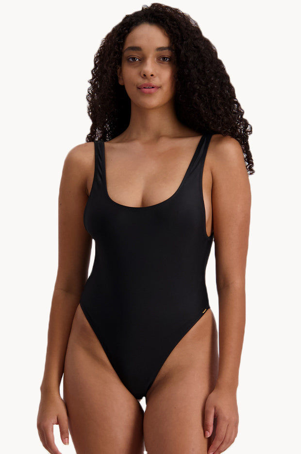 Scoop Neck High Leg One Piece