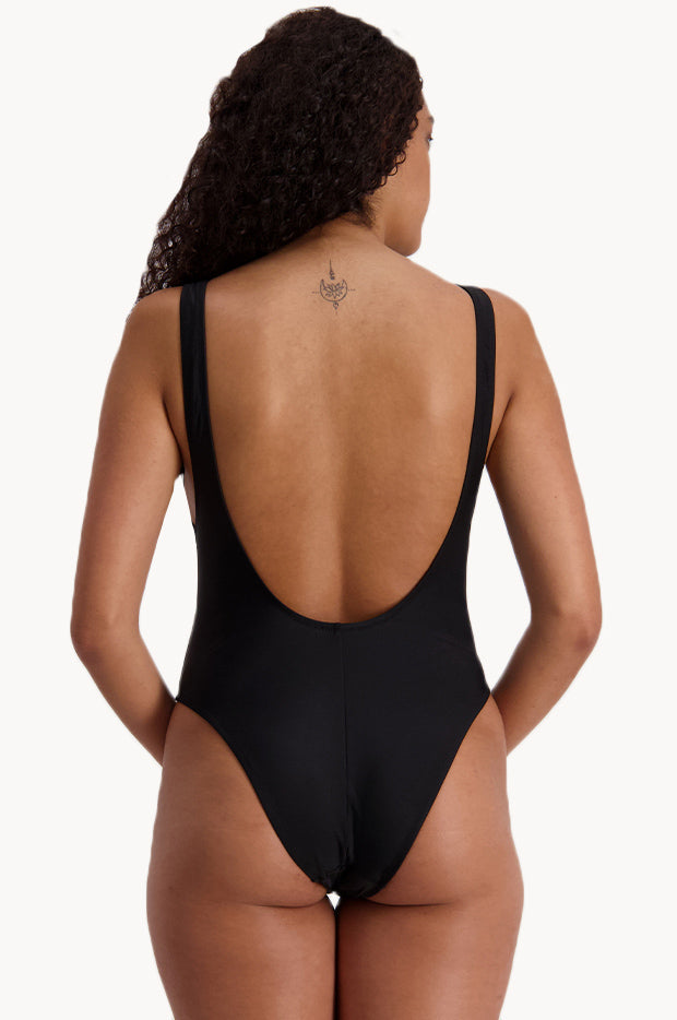 Scoop Neck High Leg One Piece