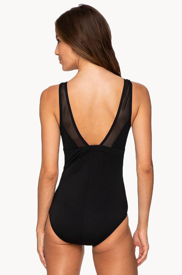 Taped High Neck One Piece